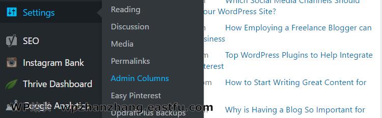 如何使用Admin Columns Pro管理WordPress内容 9 管理员专栏Pro菜单