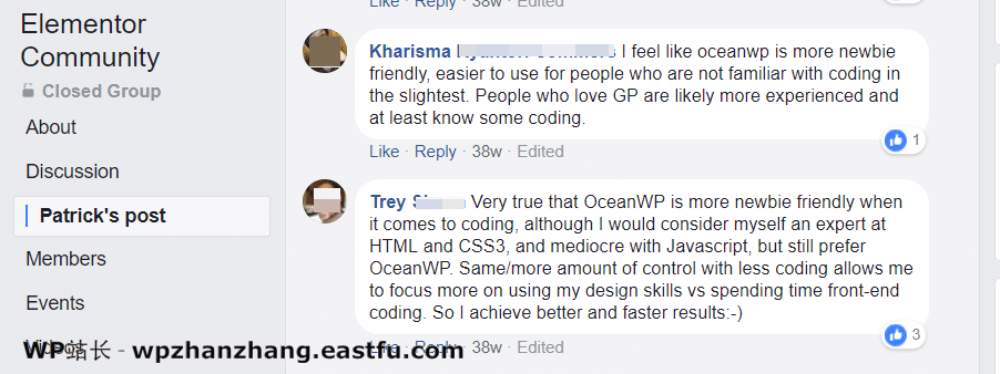 OceanWP:轻松定制和快速创新的WordPress主题 1 facebook上的oceanwp评论