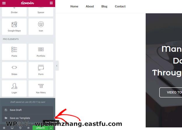 Elementor 2019评测 - 它是最好的WordPress页面构建器插件吗? 9 另存为模板