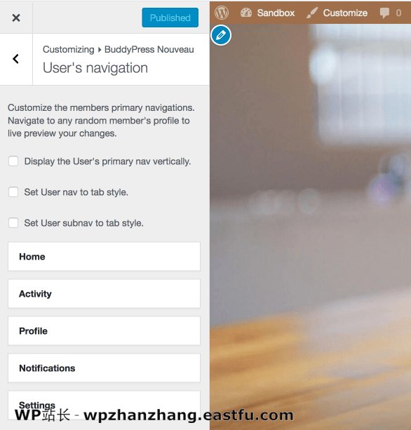 BuddyPress 3.0 Beta 2发布 1 BuddyPress定制器选项