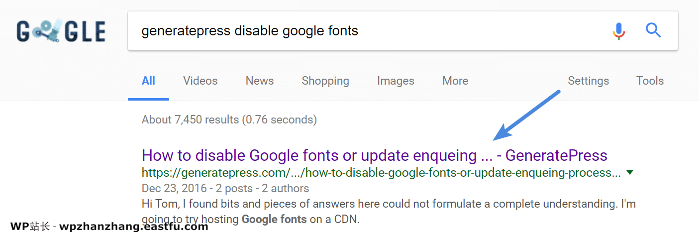 GeneratePress 评测 - 十年来我发现的最佳WordPress主题 2 GeneratePress禁用Google字体