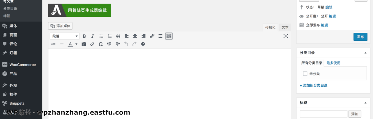WordPress 创建新文章界面
