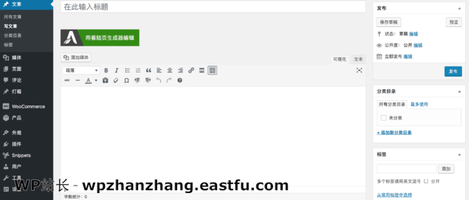 WordPress 创建新文章界面