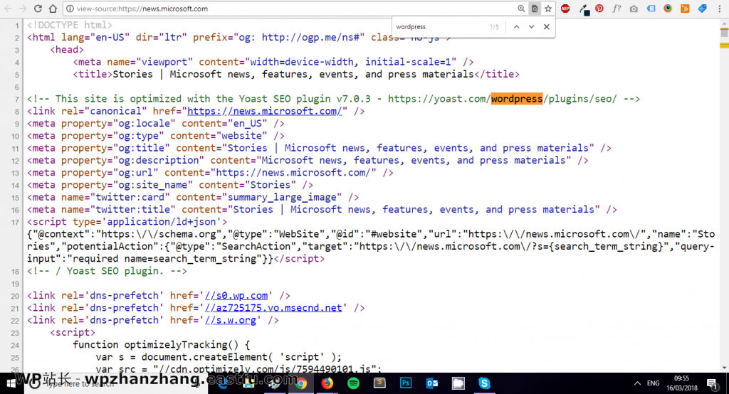 微软新闻网站HTML源代码