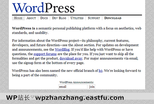 WordPress.org首页于2003年 WordPress.org首页于2003年