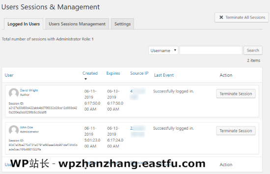 如何使用安全审核日志监视WordPress网站中的用户活动 8 WP安全审核日志插件已登录用户