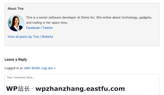 Custom author info box Custom author info box