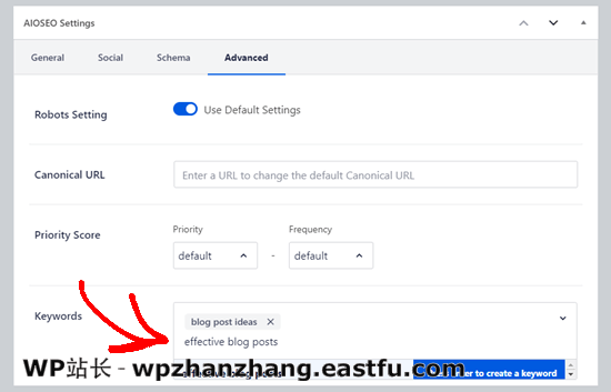 使用多合一SEO为您的帖子或页面添加元关键字 使用多合一SEO为您的帖子或页面添加元关键字