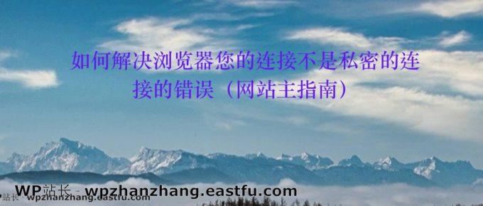 如何解决浏览器您的连接不是私密的连接的错误（网站主指南）