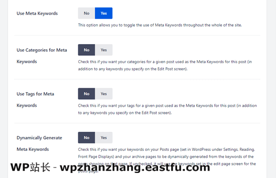 如何在WordPress中添加SEO关键词和元描述 2 在All in One SEO中可用的meta关键字选项