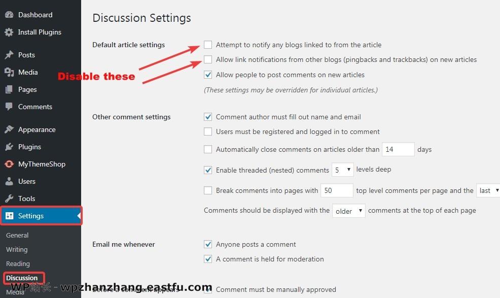 WordPress 速度优化的完整指南 52 禁用pingbacks