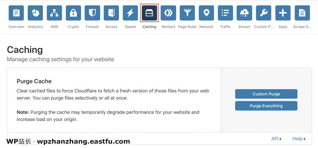 WordPress 速度优化的完整指南 25 cloudflare缓存选项卡