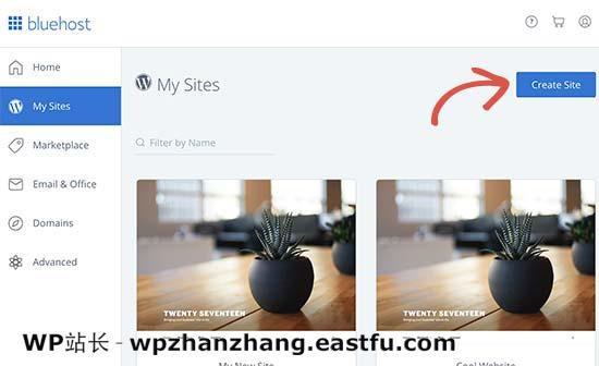 在 Bluehost 中安装新的 WordPress 站点 在 Bluehost 中安装新的 WordPress 站点