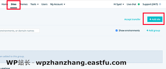 WP Engine 创建新站点 WP Engine 创建新站点