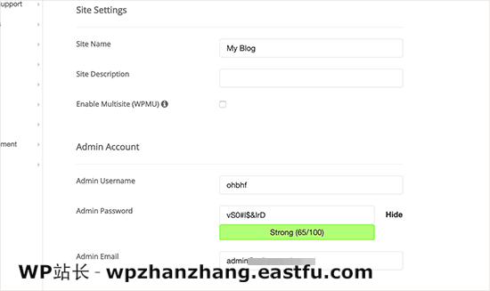 Softaculous WordPress 网站设置 Softaculous WordPress 网站设置