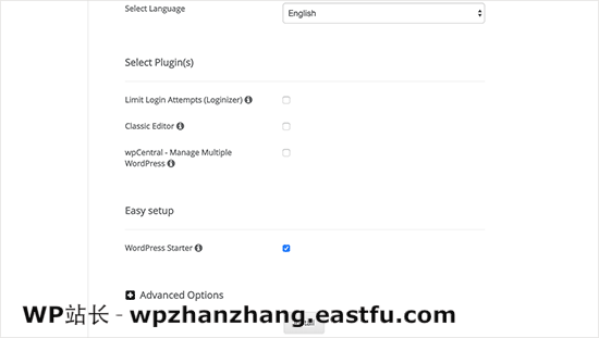 Softaculous 中的可选 WordPress 设置 Softaculous 中的可选 WordPress 设置