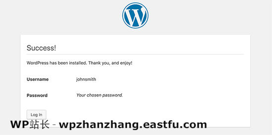 手动 WordPress 安装完成 手动 WordPress 安装完成