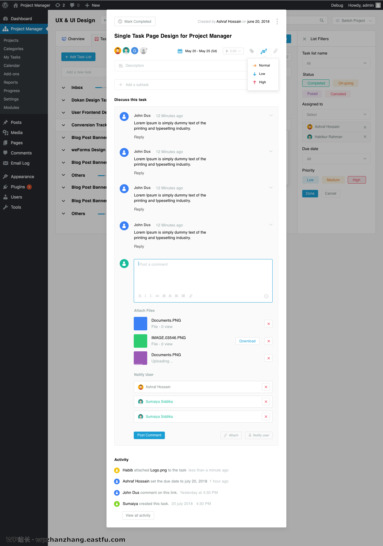 weDevs如何成功地使用WP Project Manager进行项目管理团队协作 3