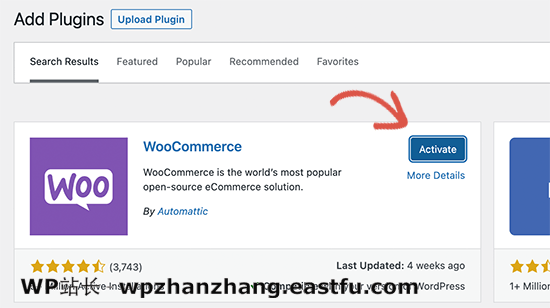 激活 WooCommerce 激活 WooCommerce