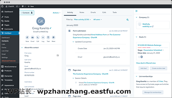 HubSpot WordPress CRM 和营销自动化插件 HubSpot WordPress CRM 和营销自动化插件