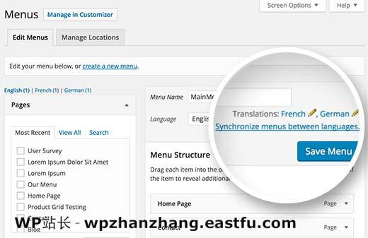 在多语言 WordPress 中翻译菜单 在多语言 WordPress 中翻译菜单