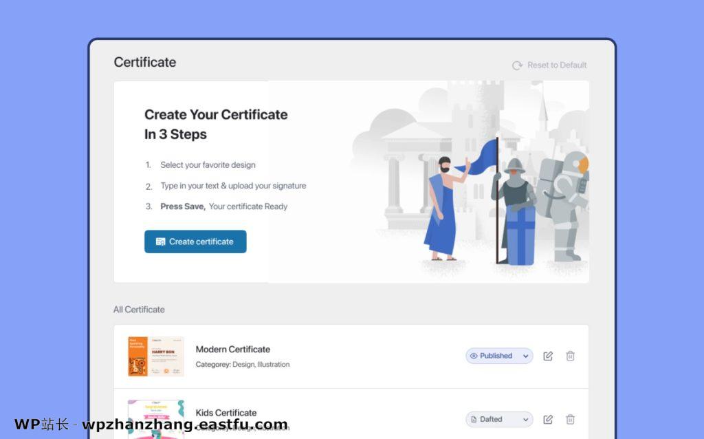 窥探 Tutor LMS 2.0 在线学习系统:抢先体验新特性! 46 直观的证书设置