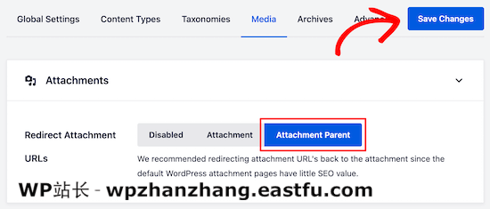 多合一 SEO 选择附件父级 All in One SEO select attachment parent