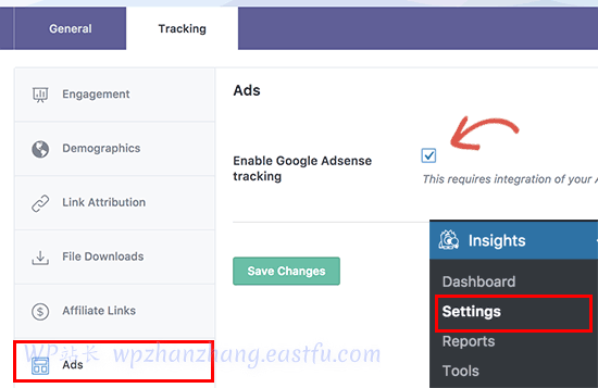 使用 MonsterInsights 在 Google Analytics 中启用 Adsense 跟踪 - WPBeginner 使用 MonsterInsights 在 Google Analytics 中启用 Adsense 跟踪