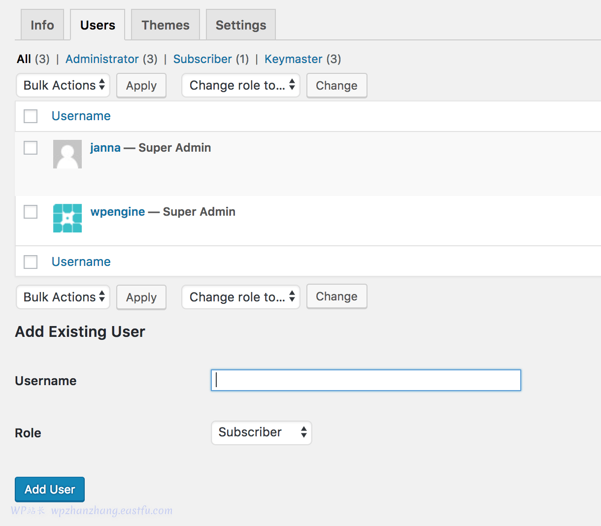 WordPress 多站点用户管理 5 WordPress 多站点用户管理 4