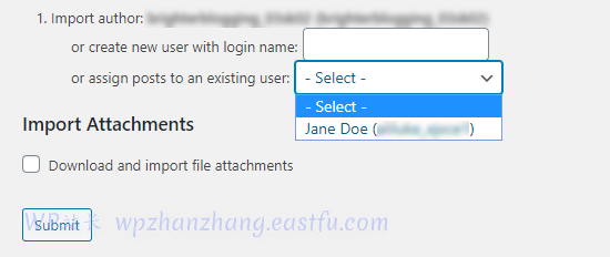 从下拉列表中选择作者以将页面分配给 从下拉列表中选择作者以将页面分配给