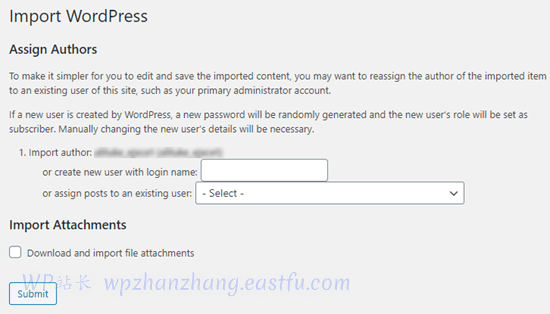 选择在导入页面时将页面分配给哪个用户 选择在导入页面时将页面分配给哪个用户