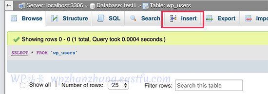在 WordPress 用户表中插入新行 在 WordPress 用户表中插入新行