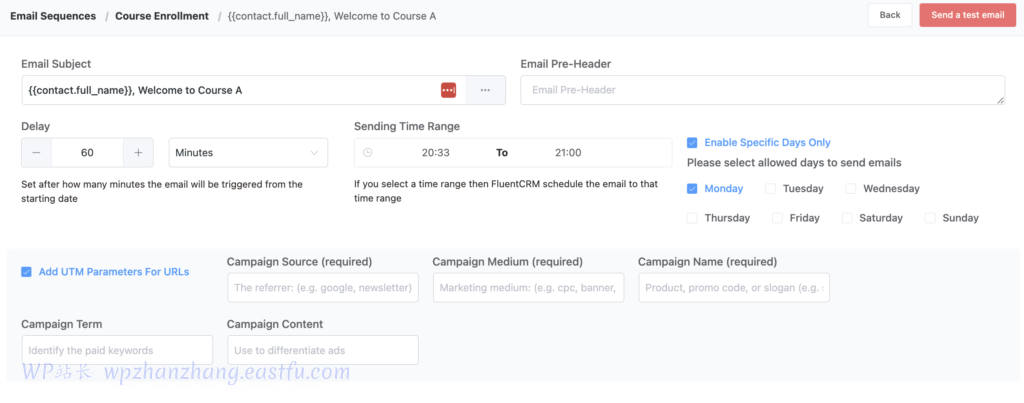 FluentCRM 2.6.0:更多功能、集成改进等等! 14 电子邮件序列中的fluentcrm url参数