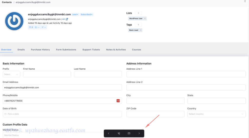 FluentCRM 2.6.0:更多功能、集成改进等等! 20 fluentcrm中的联系人导航