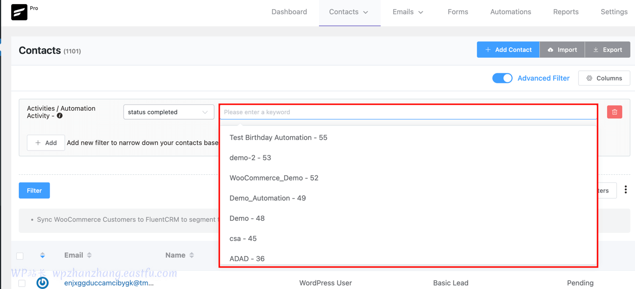 FluentCRM 2.6.0:更多功能、集成改进等等! 6 选择自动化活动条件