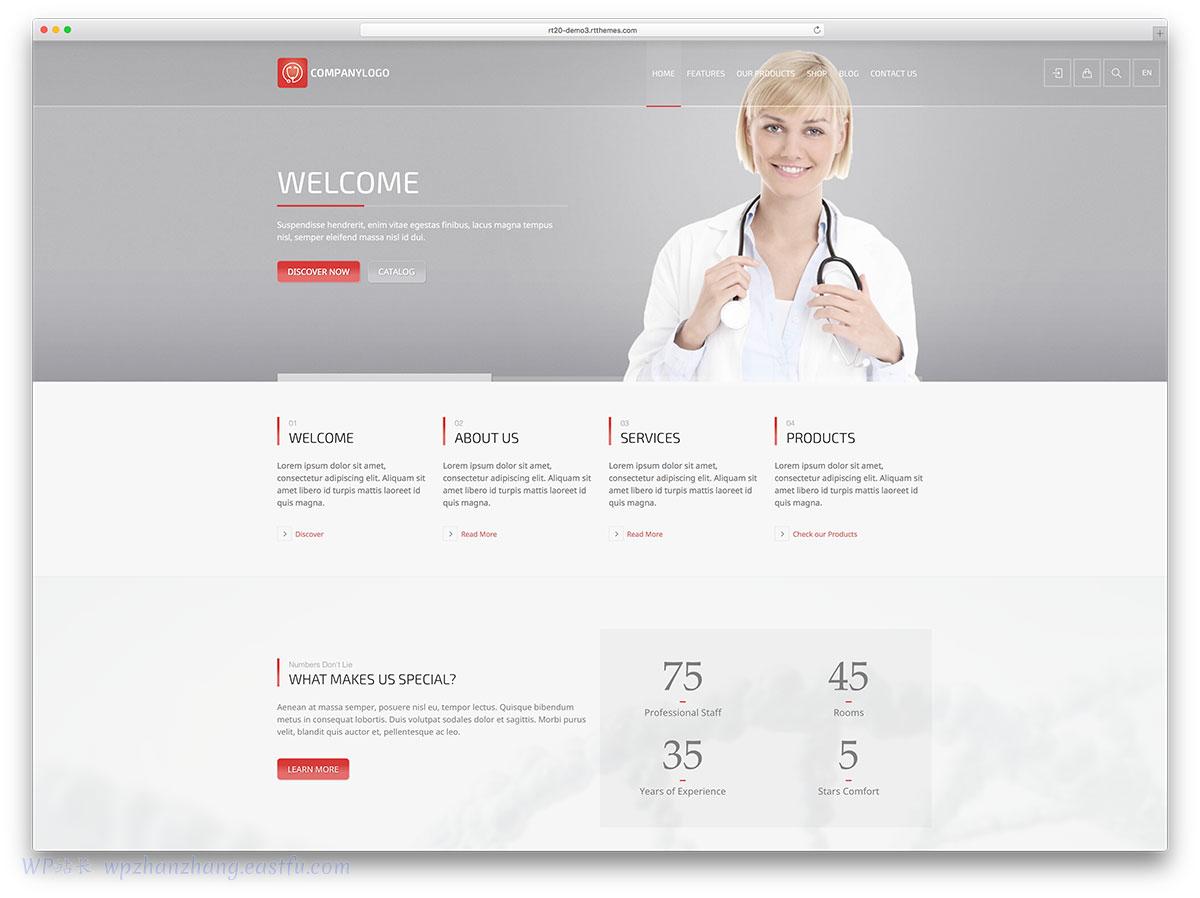 2022年33个最佳WordPress健康与医疗主题 26 rttheme20-health-wordpress-网站模板