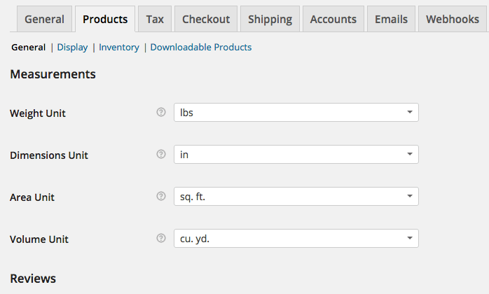 woocommerce 测量价格计算器默认单位