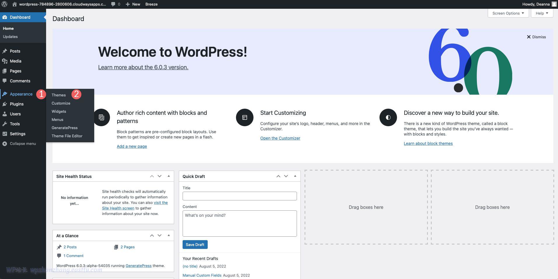 WordPress 定制器