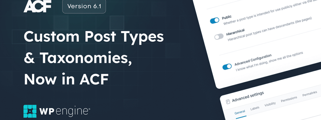 ACF 6.1的自定义帖子类型和分类法