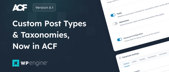 ACF 6.1的自定义帖子类型和分类法