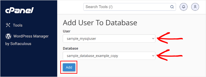 在 cPanel 上向 MySQL 数据库添加新用户