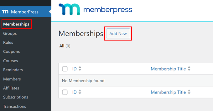 创建新的 MemberPress 会员资格