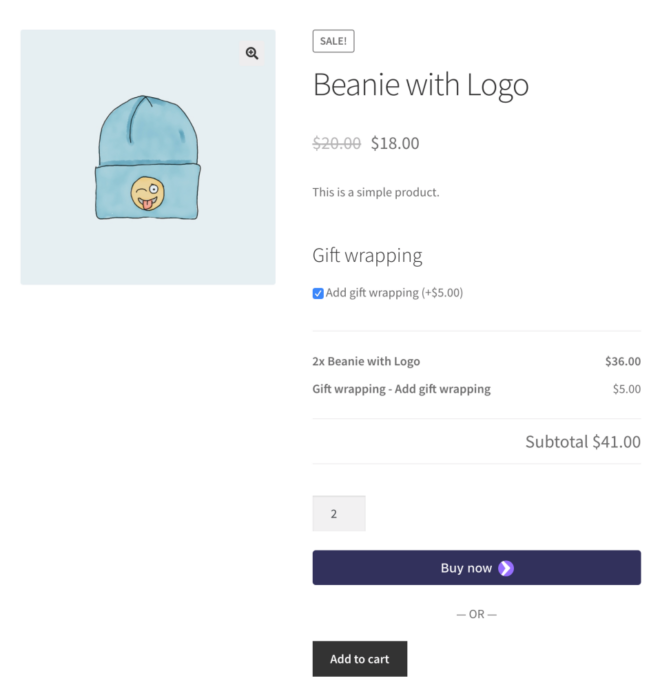 WooCommerce Product Add-Ons 电商产品附加