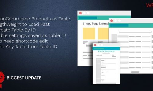 WOO PRODUCT TABLE PRO 商店产品表格专家