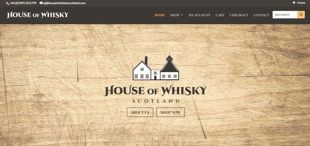 House of Whisky WooCommerce 商店示例