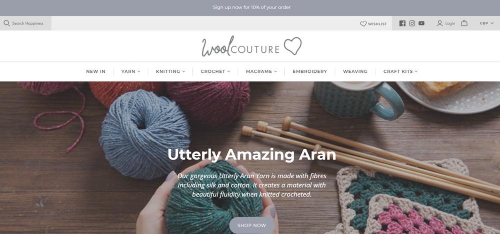 Wool Couture 网站示例