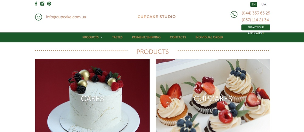 Cupcake Studio 网站示例