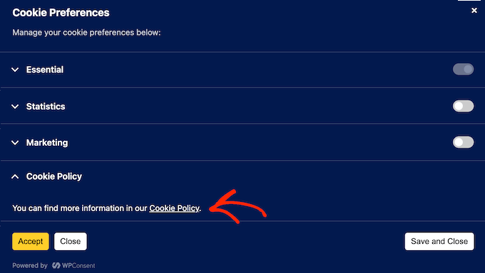 如何向 WordPress 弹出窗口添加 Cookie 政策链接 如何向 WordPress 弹出窗口添加 Cookie 政策链接
