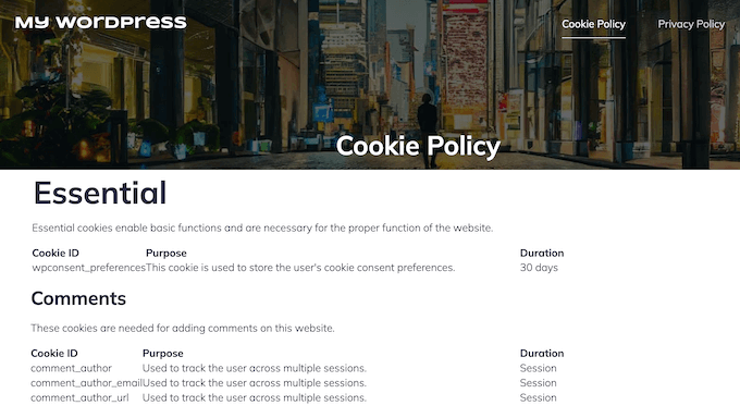 自动生成的详细 Cookie 政策示例 自动生成的详细 Cookie 政策示例