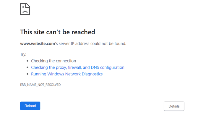 ERR_NAME_NOT_RESOLVED错误消息 ERR_NAME_NOT_RESOLVED错误消息